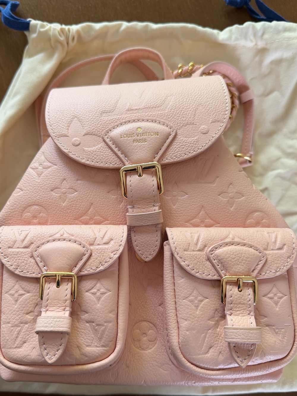 Louis Vuitton Pink Embossed Monogram Mini Backpack